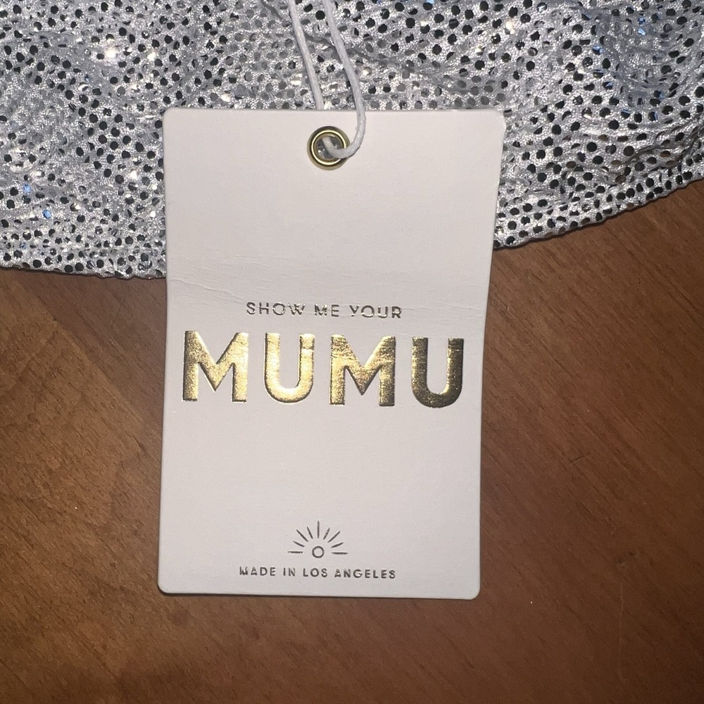 NEW Show Me Your Mumu Micro‎ Tube Top, Silver Confetti Size Large - Picture 3 of 11